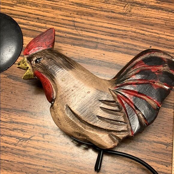 Vintage Rocking Balance Rooster Wood Sculpture - Picture 8 of 10